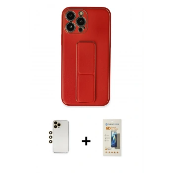 MARSİLYAN™- iPhone 13 Pro Max Kılıf Akış Doku - Siyah 6D Mat Seramik Hayalet Nano Ekran Koruyucu + Shine Kamera Lens - GD