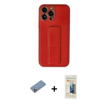 MARSİLYAN™- iPhone 13 Pro Max Kılıf Akış Doku - Siyah 6D Mat Seramik Hayalet Nano Ekran Koruyucu + Shine Kamera Lens Koruma Cam - PE