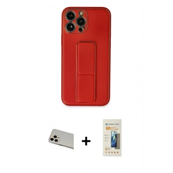 MARSİLYAN™- iPhone 13 Pro Max Kılıf Akış Doku - Siyah 6D Mat Seramik Hayalet Nano Ekran Koruyucu + Rainbow Kamera Lens Koruma Cam - REGD