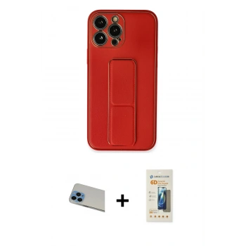 MARSİLYAN™- iPhone 13 Pro Max Kılıf Akış Doku - Siyah 6D Mat Seramik Hayalet Nano Ekran Koruyucu + Rainbow Kamera Lens Koruma Cam - MI