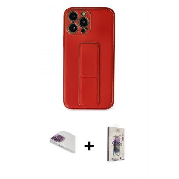 MARSİLYAN™- iPhone 13 Pro Max Kılıf Akış Doku - Siyah Bilvis 3D Cam Ekran Koruyucu + Pers Alüminyum Kamera Lens - GI