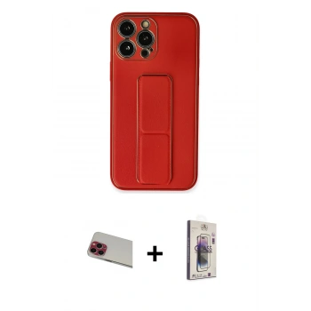 MARSİLYAN™- iPhone 13 Pro Max Kılıf Akış Doku - Siyah Bilvis 3D Cam Ekran Koruyucu + Rainbow Kamera Lens Koruma Cam - KI