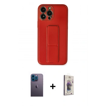 MARSİLYAN™- iPhone 13 Pro Max Kılıf Akış Doku - Siyah Bilvis 3D Cam Ekran Koruyucu + Neon Fosforlu Kamera Lens - MI