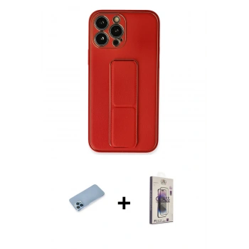 MARSİLYAN™- iPhone 13 Pro Max Kılıf Akış Doku - Siyah Bilvis 3D Cam Ekran Koruyucu + Shine Kamera Lens Koruma Cam - MI