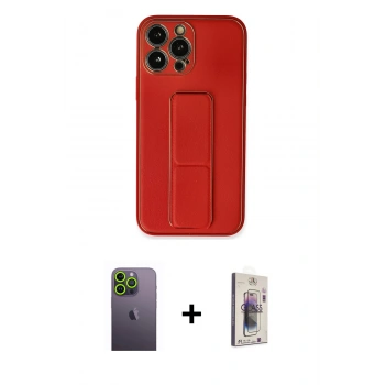 MARSİLYAN™- iPhone 13 Pro Max Kılıf Akış Doku - Siyah Bilvis 3D Cam Ekran Koruyucu + Neon Fosforlu Kamera Lens - YL