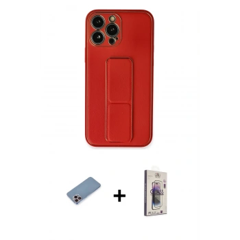 MARSİLYAN™- iPhone 13 Pro Max Kılıf Akış Doku - Siyah Bilvis 3D Cam Ekran Koruyucu + Shine Kamera Lens Koruma Cam - PE
