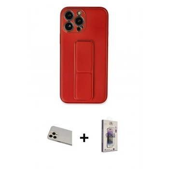 MARSİLYAN™- iPhone 13 Pro Max Kılıf Akış Doku - Siyah Bilvis 3D Cam Ekran Koruyucu + Rainbow Kamera Lens Koruma Cam - REGD