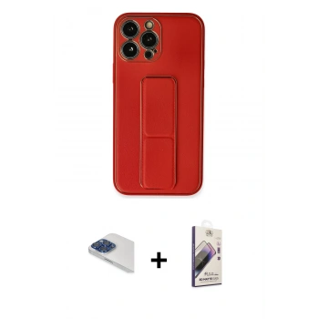 MARSİLYAN™- iPhone 13 Pro Max Kılıf Akış Doku - Siyah Bilvis 3D Mat Cam Ekran Koruyucu + Pers Alüminyum Kamera Lens - LT