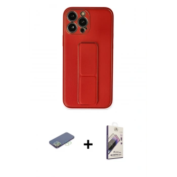 MARSİLYAN™- iPhone 13 Pro Max Kılıf Akış Doku - Siyah Bilvis 3D Mat Cam Ekran Koruyucu + Renkli Kamera Lens Koruma Cam - YL