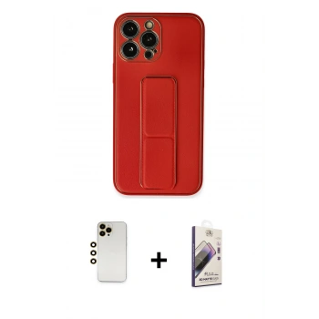 MARSİLYAN™- iPhone 13 Pro Max Kılıf Akış Doku - Siyah Bilvis 3D Mat Cam Ekran Koruyucu + Shine Kamera Lens - GD