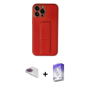 MARSİLYAN™- iPhone 13 Pro Max Kılıf Akış Doku - Siyah Bilvis 5in1 3D Magic Cam Ekran Koruyucu + Pers Alüminyum Kamera Lens - GI