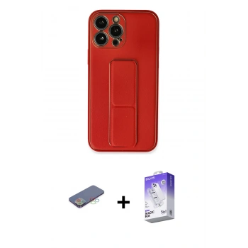 MARSİLYAN™- iPhone 13 Pro Max Kılıf Akış Doku - Siyah Bilvis 5in1 3D Magic Cam Ekran Koruyucu + Renkli Kamera Lens Koruma Cam - MI