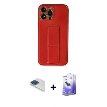 MARSİLYAN™- iPhone 13 Pro Max Kılıf Akış Doku - Siyah Bilvis 5in1 5D Magic Hayalet Cam Ekran Koruyucu + Pers Alüminyum Kamera Lens - LT