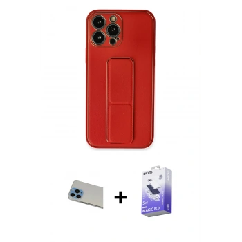 MARSİLYAN™- iPhone 13 Pro Max Kılıf Akış Doku - Siyah Bilvis 5in1 5D Magic Hayalet Cam Ekran Koruyucu + Rainbow Kamera Lens Koruma Cam - MI
