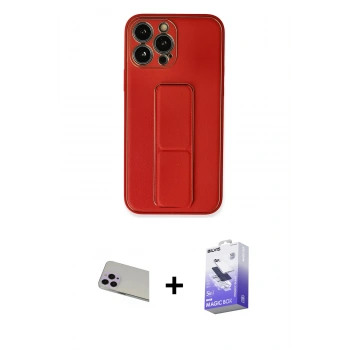 MARSİLYAN™- iPhone 13 Pro Max Kılıf Akış Doku - Siyah Bilvis 5in1 5D Magic Hayalet Cam Ekran Koruyucu + Rainbow Kamera Lens Koruma Cam - MR