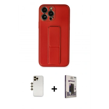 MARSİLYAN™- iPhone 13 Pro Max Kılıf Akış Doku - Siyah Bilvis Hayalet Cam Ekran Koruyucu + Shine Kamera Lens - GD