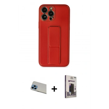 MARSİLYAN™- iPhone 13 Pro Max Kılıf Akış Doku - Siyah Bilvis Hayalet Cam Ekran Koruyucu + Rainbow Kamera Lens Koruma Cam - MI