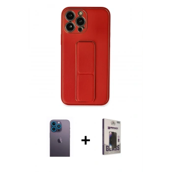MARSİLYAN™- iPhone 13 Pro Max Kılıf Akış Doku - Siyah Bilvis Hayalet Cam Ekran Koruyucu + Neon Fosforlu Kamera Lens - MI