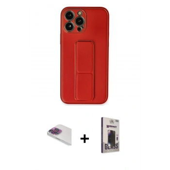 MARSİLYAN™- iPhone 13 Pro Max Kılıf Akış Doku - Siyah Bilvis Hayalet Cam Ekran Koruyucu + Pers Alüminyum Kamera Lens - GI