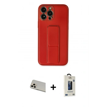 MARSİLYAN™- iPhone 13 Pro Max Kılıf Akış Doku - Siyah Bilvis Hayalet Cam Ekran Koruyucu + Rainbow Kamera Lens Koruma Cam - REGD