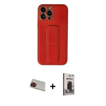 MARSİLYAN™- iPhone 13 Pro Max Kılıf Akış Doku - Siyah Bilvis Hayalet Cam Ekran Koruyucu + Rainbow Kamera Lens Koruma Cam - KI