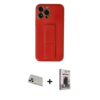MARSİLYAN™- iPhone 13 Pro Max Kılıf Akış Doku - Siyah Bilvis Hayalet Cam Ekran Koruyucu + Rainbow Kamera Lens Koruma Cam - REGD