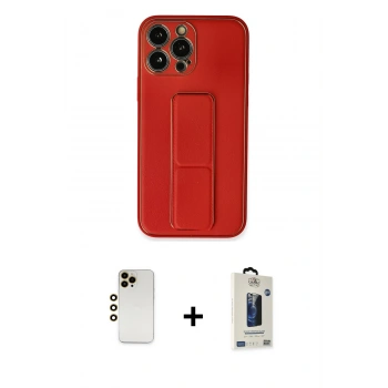 MARSİLYAN™- iPhone 13 Pro Max Kılıf Akış Doku - Siyah Bilvis Hayalet Cam Ekran Koruyucu + Shine Kamera Lens - GD