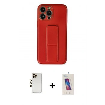 MARSİLYAN™- iPhone 13 Pro Max Kılıf Akış Doku - Siyah Joko 5D Cam + Shine Kamera Lens - GD