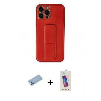 MARSİLYAN™- iPhone 13 Pro Max Kılıf Akış Doku - Siyah Joko 5D Cam + Shine Kamera Lens Koruma Cam - MI