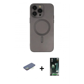 MARSİLYAN™- iPhone 13 Pro Max Kılıf Akış Minimal Özel Seri - Şeffaf 360 Full Body Arka Koruyucu + Renkli Kamera Lens Koruma Cam - YL