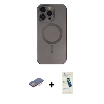 MARSİLYAN™- iPhone 13 Pro Max Kılıf Akış Minimal Özel Seri - Şeffaf Pasifik Cam Ekran Koruyucu + Renkli Kamera Lens Koruma Cam - TU