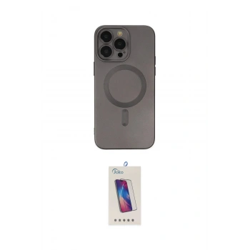 MARSİLYAN™- iPhone 13 Pro Max Kılıf Akış Minimal Özel Seri - Siyah Joko 5D Cam