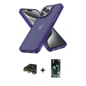 MARSİLYAN™- iPhone 13 Pro Max Kılıf Atlas Form - Şeffaf 360 Full Body Arka Koruyucu + Raze Metal Kamera Lens - GD