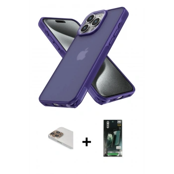 MARSİLYAN™- iPhone 13 Pro Max Kılıf Atlas Form - Şeffaf 360 Full Body Arka Koruyucu + Pers Alüminyum Kamera Lens - GD