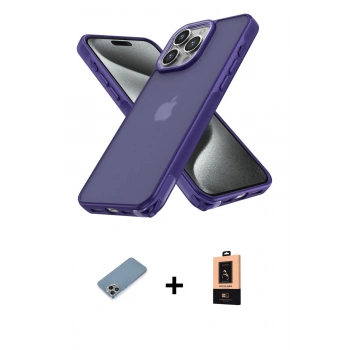 MARSİLYAN™- iPhone 13 Pro Max Kılıf Atlas Form - Şeffaf Maxco Cam Ekran Koruyucu + Shine Kamera Lens Koruma Cam - GI