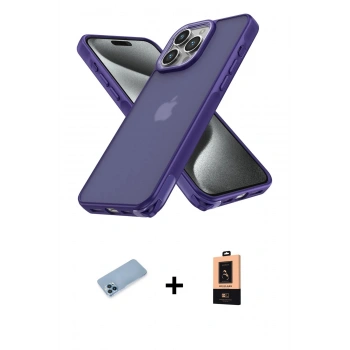 MARSİLYAN™- iPhone 13 Pro Max Kılıf Atlas Form - Şeffaf Maxco Cam Ekran Koruyucu + Shine Kamera Lens Koruma Cam - MI