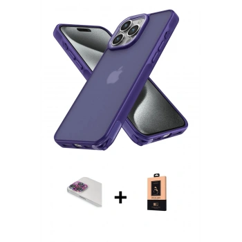 MARSİLYAN™- iPhone 13 Pro Max Kılıf Atlas Form - Şeffaf Maxco Cam Ekran Koruyucu + Pers Alüminyum Kamera Lens - GI