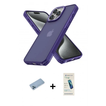 MARSİLYAN™- iPhone 13 Pro Max Kılıf Atlas Form - Şeffaf Pasifik Cam Ekran Koruyucu + Shine Kamera Lens Koruma Cam - MI