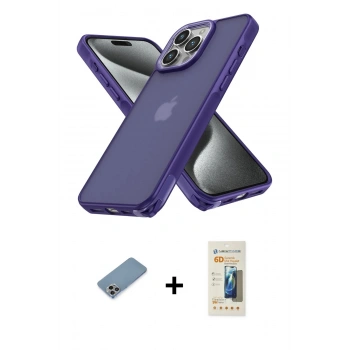 MARSİLYAN™- iPhone 13 Pro Max Kılıf Atlas Form - Siyah 6D Mat Seramik Hayalet Nano Ekran Koruyucu + Shine Kamera Lens Koruma Cam - GI