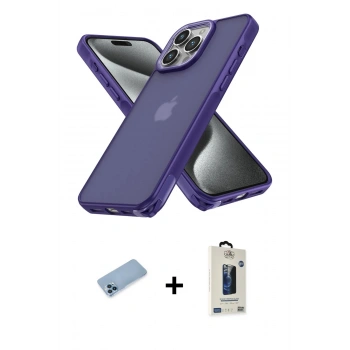 MARSİLYAN™- iPhone 13 Pro Max Kılıf Atlas Form - Siyah Bilvis Hayalet Cam Ekran Koruyucu + Shine Kamera Lens Koruma Cam - MI