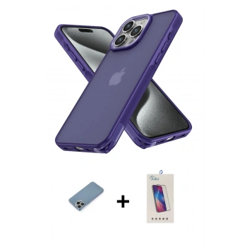 MARSİLYAN™- iPhone 13 Pro Max Kılıf Atlas Form - Siyah Joko 5D Cam + Shine Kamera Lens Koruma Cam - GI