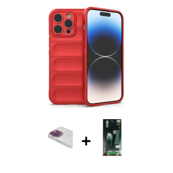 MARSİLYAN™- iPhone 13 Pro Max Kılıf Atlas Koleksiyonu - Şeffaf 360 Full Body Arka Koruyucu + Pers Alüminyum Kamera Lens - GI