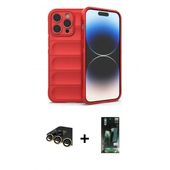 MARSİLYAN™- iPhone 13 Pro Max Kılıf Atlas Koleksiyonu - Şeffaf 360 Full Body Arka Koruyucu + Raze Metal Kamera Lens - GD