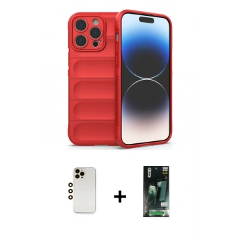 MARSİLYAN™- iPhone 13 Pro Max Kılıf Atlas Koleksiyonu - Şeffaf 360 Full Body Arka Koruyucu + Shine Kamera Lens - GD
