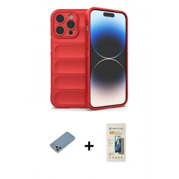 MARSİLYAN™- iPhone 13 Pro Max Kılıf Atlas Koleksiyonu - Siyah 6D Mat Seramik Hayalet Nano Ekran Koruyucu + Shine Kamera Lens Koruma Cam - GI