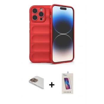 MARSİLYAN™- iPhone 13 Pro Max Kılıf Atlas Koleksiyonu - Siyah Joko 5D Cam + Pers Alüminyum Kamera Lens - GD