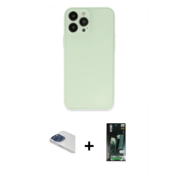 MARSİLYAN™- iPhone 13 Pro Max Kılıf Atlas Minimal Prime - Şeffaf 360 Full Body Arka Koruyucu + Pers Alüminyum Kamera Lens - LT