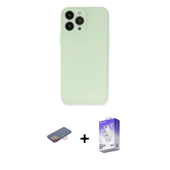 MARSİLYAN™- iPhone 13 Pro Max Kılıf Atlas Minimal Prime - Siyah Bilvis 5in1 3D Magic Cam Ekran Koruyucu + Renkli Kamera Lens Koruma Cam - TU