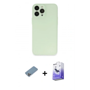 MARSİLYAN™- iPhone 13 Pro Max Kılıf Atlas Minimal Prime - Siyah Bilvis 5in1 5D Magic Hayalet Cam Ekran Koruyucu + Shine Kamera Lens Koruma Cam - GI