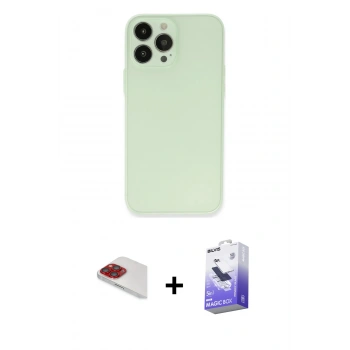 MARSİLYAN™- iPhone 13 Pro Max Kılıf Atlas Minimal Prime - Siyah Bilvis 5in1 5D Magic Hayalet Cam Ekran Koruyucu + Pers Alüminyum Kamera Lens - KI